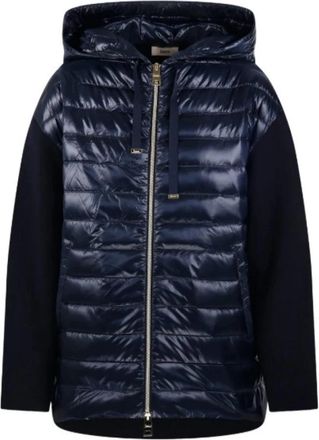 Herno Eternal Katoen en Nylon Ultralichte Jas - Dames - Gewatteerde jassen - Blauw - L - Katoen - Jassen