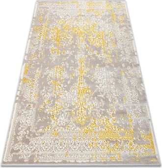 RugsX Rugsx - Alfombra Core 3807 Ornamento Vintage - Estructural, Dos Niveles De Vell&oacute;n, Beige / Oro Yellow 120x170 Cm