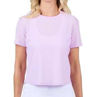 Sofibella Staples Mesh Short Sleeve Womens Tennis Shirt in Lavender at Nordstrom, Size X-Large