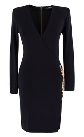 Balmain Black & Gold Embroidered Embellished Dress Size XS