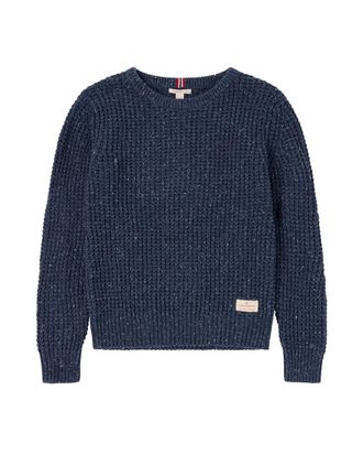 Amundsen & Scott Womens Field Long Sleeve Sweater In Faded Navy
