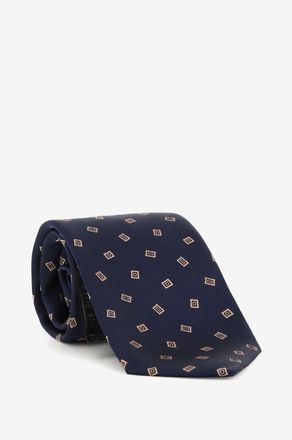 Brioni Krawatte aus Seide mit Fischgrat-Textur und Rechteckmotiv