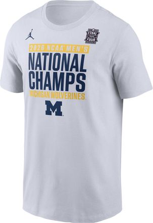 Nike Jordan Mens Michigan (Team) Jordan College T-Shirt in White | M11332P464FFMI-WHT