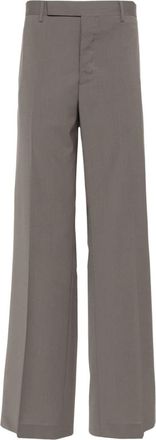 Rick Owens Dietrich pressed-crease trousers - men - Cupro/Buffalo Horn/RWS Virgin Wool - 52 - Brown