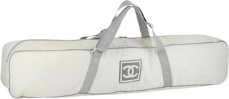 Chanel Pre-owned Bags, female, White, Size: ONE SIZE Pre-owned Vintage Nylon Shoulder Bag
