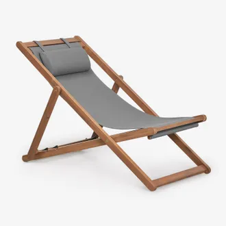 Sklum Set Di 2 Amache Pieghevoli In Legno Con Cuscino Kardis Sklum