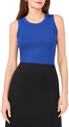 Halogen Fitted Ribbed Tank Top in Mezarine Blue at Nordstrom Rack, Size X-Small