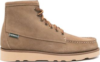 Sebago Beige Enkellaarsjes voor Vrouwen - Dames - Veterlaarzen - Beige - 36 EU - Leer - Schoenen