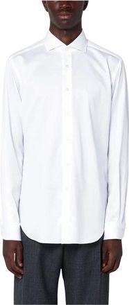 Xacus Witte Katoenen Overhemd Klassieke Stijl - Heren - Zakelijke Overhemden - Wit - XL - Katoen - Overhemden