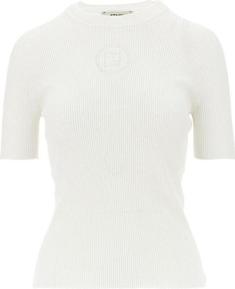 Fendi Fendi Stamp 1925 ribbed cotton T-shirt Woman 44