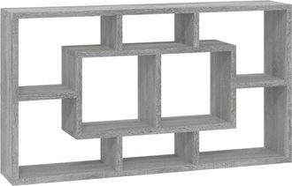 vidaXL Estantería de pared con 8 compartimentos gris Sonoma vidaXL