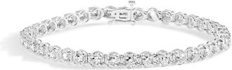 House of Brilliance 10K White Gold 3.00 Cttw Miracle Set Diamond Bezel Link Style Tennis Bracelet (H-I Color, I2-I3 Clarity) - 7.5