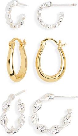 Nordstrom Rack 3-Pack Hoop Earrings in Gold- Silver at Nordstrom Rack
