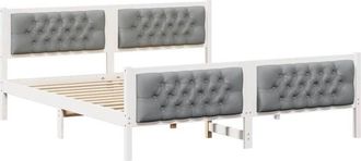 vidaXL Bed Frame Light Grey 160 x 200 cm Solid Pine Wood vidaXL