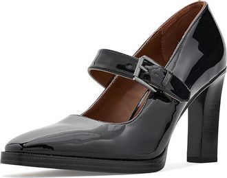 Franco Sarto Shalina Womens Shoes Black Patent Faux Leather : 5.5 M