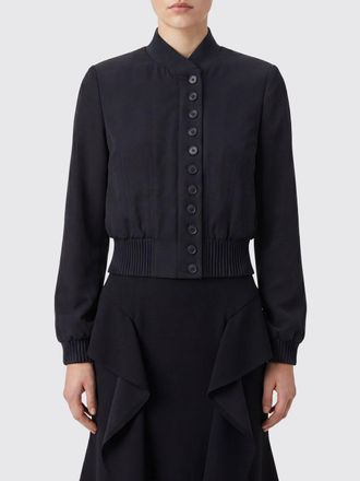 Alexander McQueen McQueen Bomber asimmetrico Alexander in pura seta con chiusura a bottoni