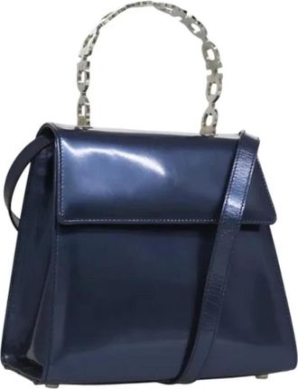 Ferragamo Tweedehands Canvas handtassen - Dames - Vintage Handtas - Blauw - ONE Size - Vintage