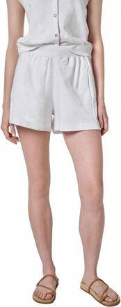 Lilla P Textured Terry Front Seam Short In White
