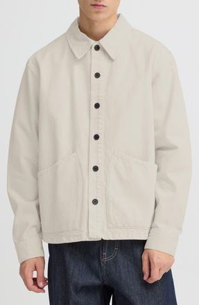 Solid Nadil Solid Cotton Button-Up Shirt Jacket in Oatmeal at Nordstrom, Size X-Large