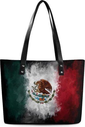 Generic Mexican Mexico Flag Tote Bags for Women Cute Shoulder Purses Handbags