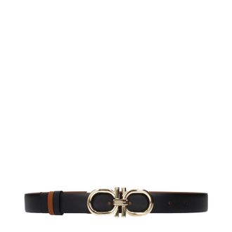 Ferragamo Damens G&uuml;rtel Schwarz/Naturleder