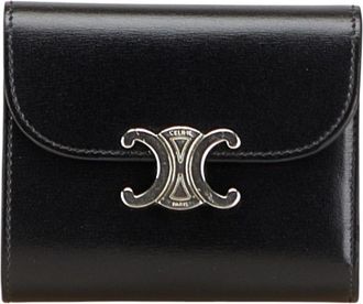 Celine Black Leather Wallet (Tri-Fold) (Pre-Owned)