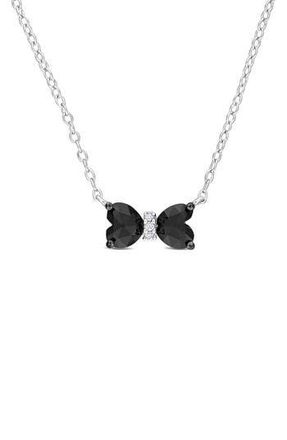 Delmar Black Diamond & White Diamond Bow Pendant Necklace at Nordstrom Rack