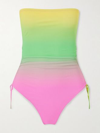 Lido Costume Da Bagno Senza Spalline D&eacute;grad&eacute; Con Arricciature Venti - Multicolore