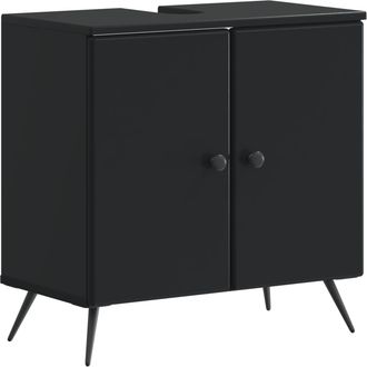 vidaXL Mueble De Lavabo Para Ba&ntilde;o Breda Negro 59,5 X 31,5 X 59 Cm Vidaxl