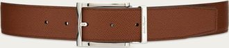 Ferragamo Men Reversible and adjustable belt with rectangular buckle Brown