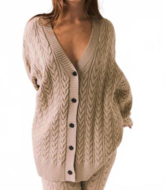 Chaser Pierre Cardigan In Heather Oatmeal