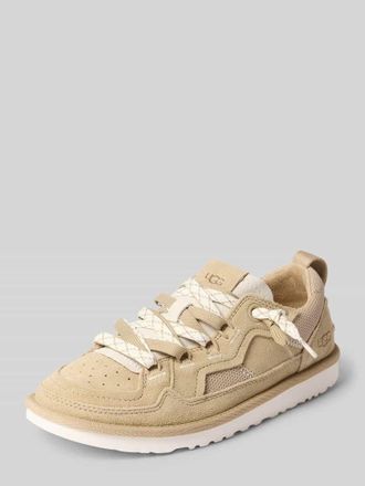 UGG Sneaker aus Leder mit Label-Details Modell MINIMEL in Sand, Gr&ouml;&szlig;e 36