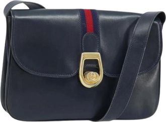 Gucci Pre-owned Vintage Schoudertas - Dames - Vintage Schoudertas - Blauw - ONE Size - Leer - Vintage