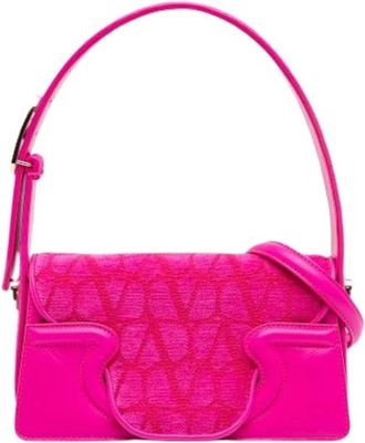 Valentino Pre-owned Canvas Satchel - Dames - Vintage Schoudertas - Roze - ONE Size - Leer - Vintage