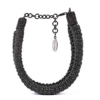 Brunello Cucinelli Womens Black Ruthenium Bead Bracelet Bijoux