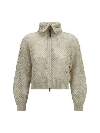 Brunello Cucinelli Open-Knit Linen Cardigan - Beige