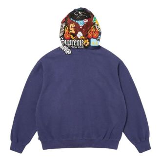 SUPREME FW26 Patches Zip Up Hooded Sweatshirt Blue SUP-FW26-013-BLU