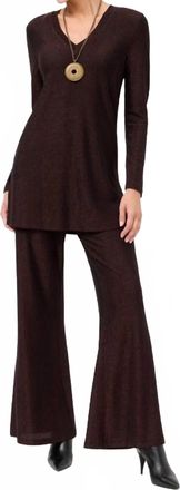 Johnny Was Jenna Metallic Easy Pant In Espresso