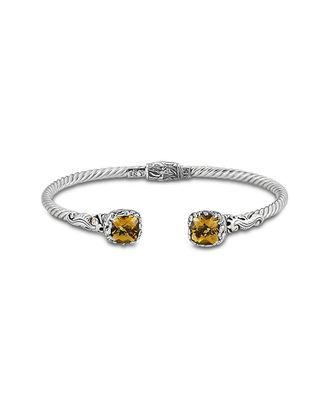 Samuel B. 18K & Silver 4.20 Ct. Tw. Citrine Seahorse Bangle Bracelet