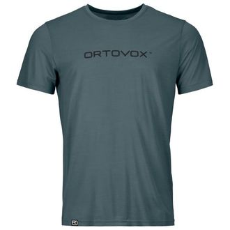 Ortovox 150 Cool Brand T-Shirt Merinoshirt f&uuml;r Herren | blau/grau