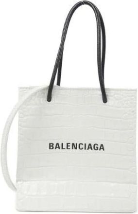 Balenciaga Pre-owned Tote Bags, female, White, Size: ONE SIZE Pre-owned Shopping North South Tote Leather Tote Bag