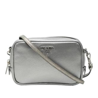 Prada Pre-owned Saffiano Camera Shoulder Bag - Dames - Vintage Schoudertas - Grijs - ONE Size - Leer - Vintage