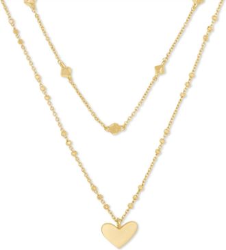 Kendra Scott Womens Ari Heart Multi Strand Necklace In Gold Metal