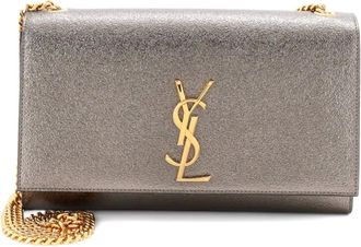 Saint Laurent Classic Monogram Grainy Leather Medium crossbody bag - Grey