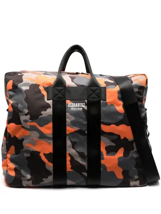 Dsquared2 camouflage-print zip-up bag - men - Nylon - OS - Black