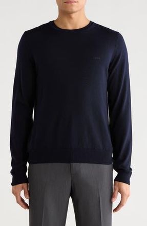 BOSS Bagritte Virgin Wool Sweater in Dark Blue at Nordstrom Rack, Size Xx-Large