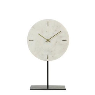 Light & Living Light&living - Reloj Sobre Base Moreno M&aacute;rmol Blanco - 26x10x43