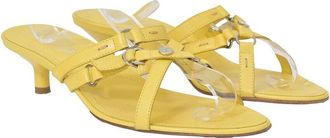 Tod's TodS Womens Leather Kitten Heel Slide Sandal (Authentic Pre-Loved)