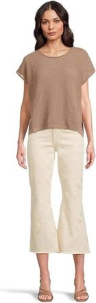 Liverpool L.A. Womens Liverpool Los Angeles Hannah Crop Flare Pants Tan Floral GBO1333