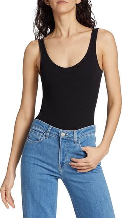 L'agence Nica Scoop Neck Bodysuit In Black